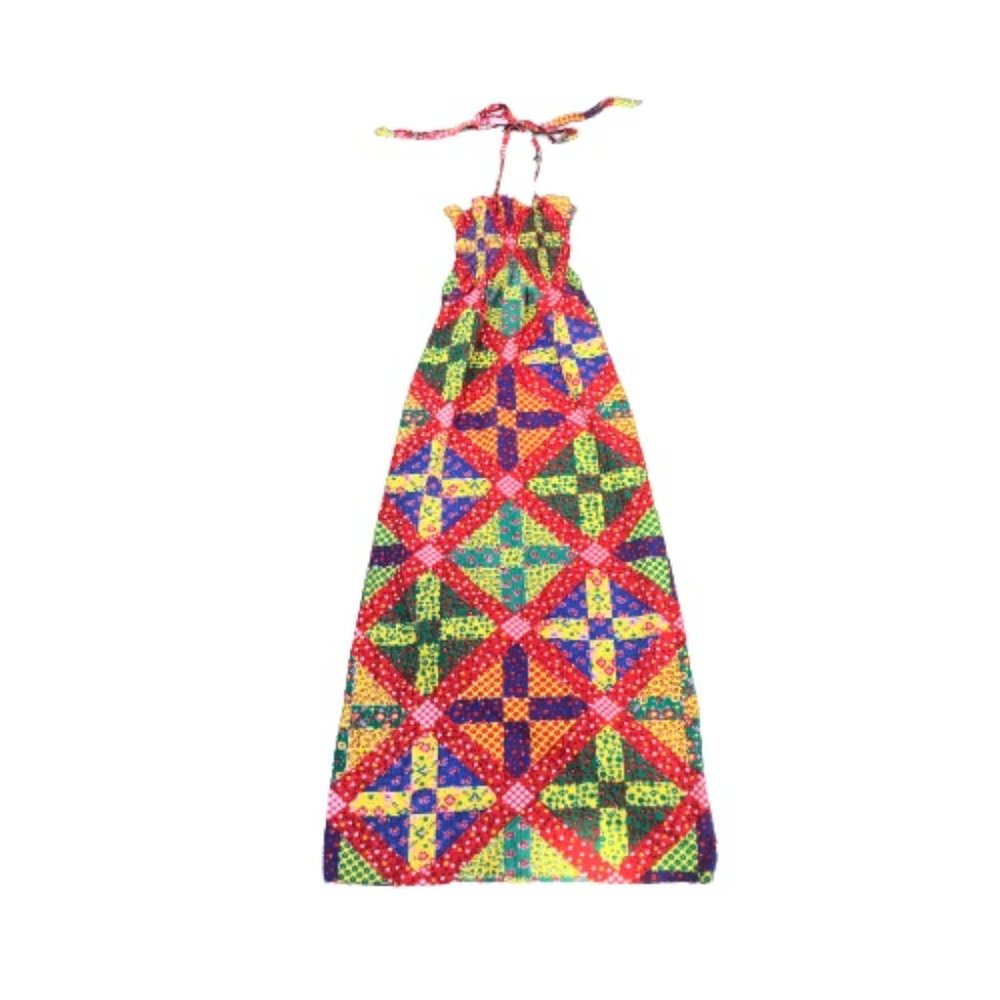 Vtg 60s/70s Multicolor Patchwork Maxi Joy Stevens